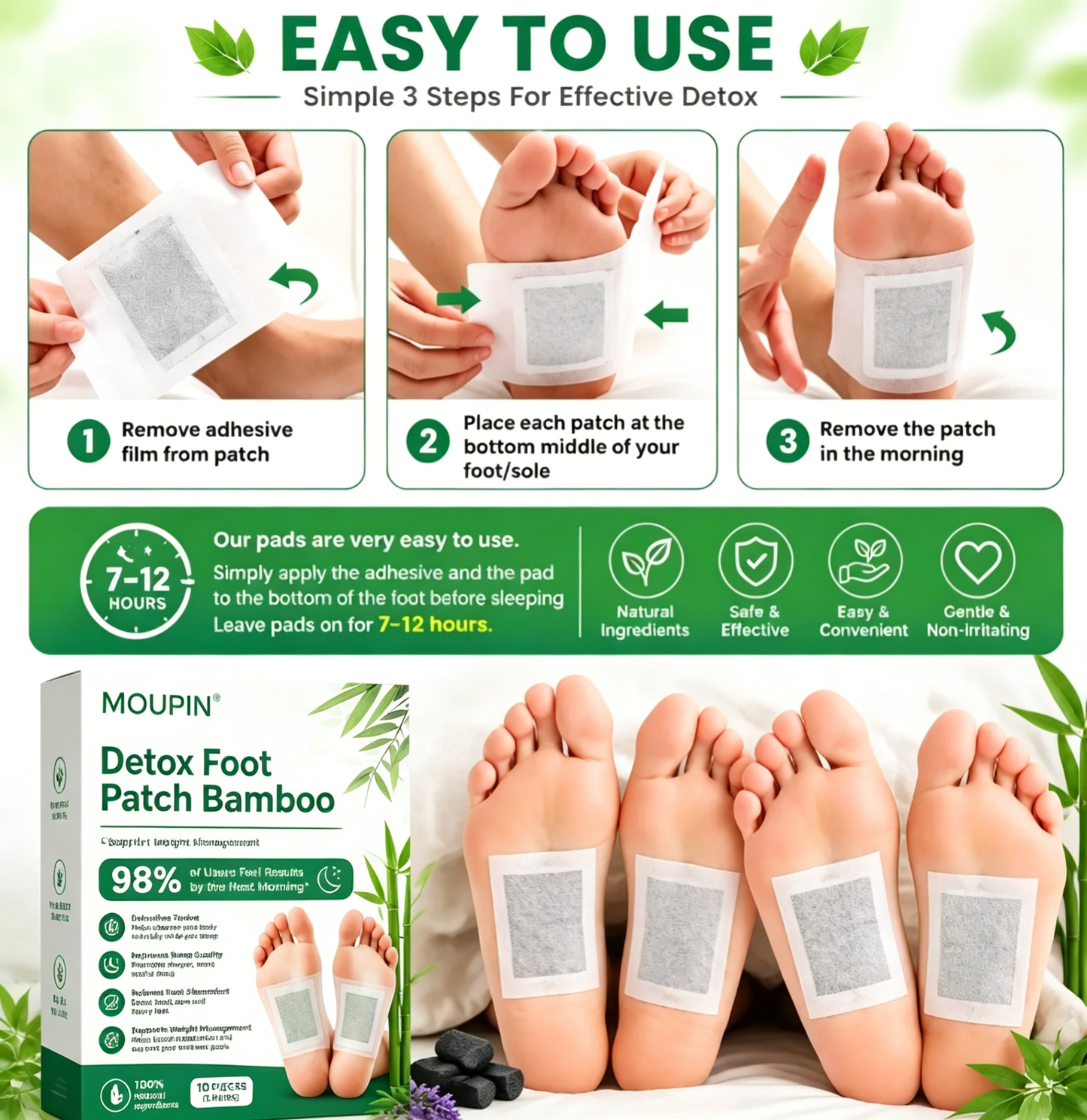 Brand New Upgrade🌿 FootPatch 10-Pack – Enhanced Herbal Detox, Weight Control, Sleep Support & Pain Relief
