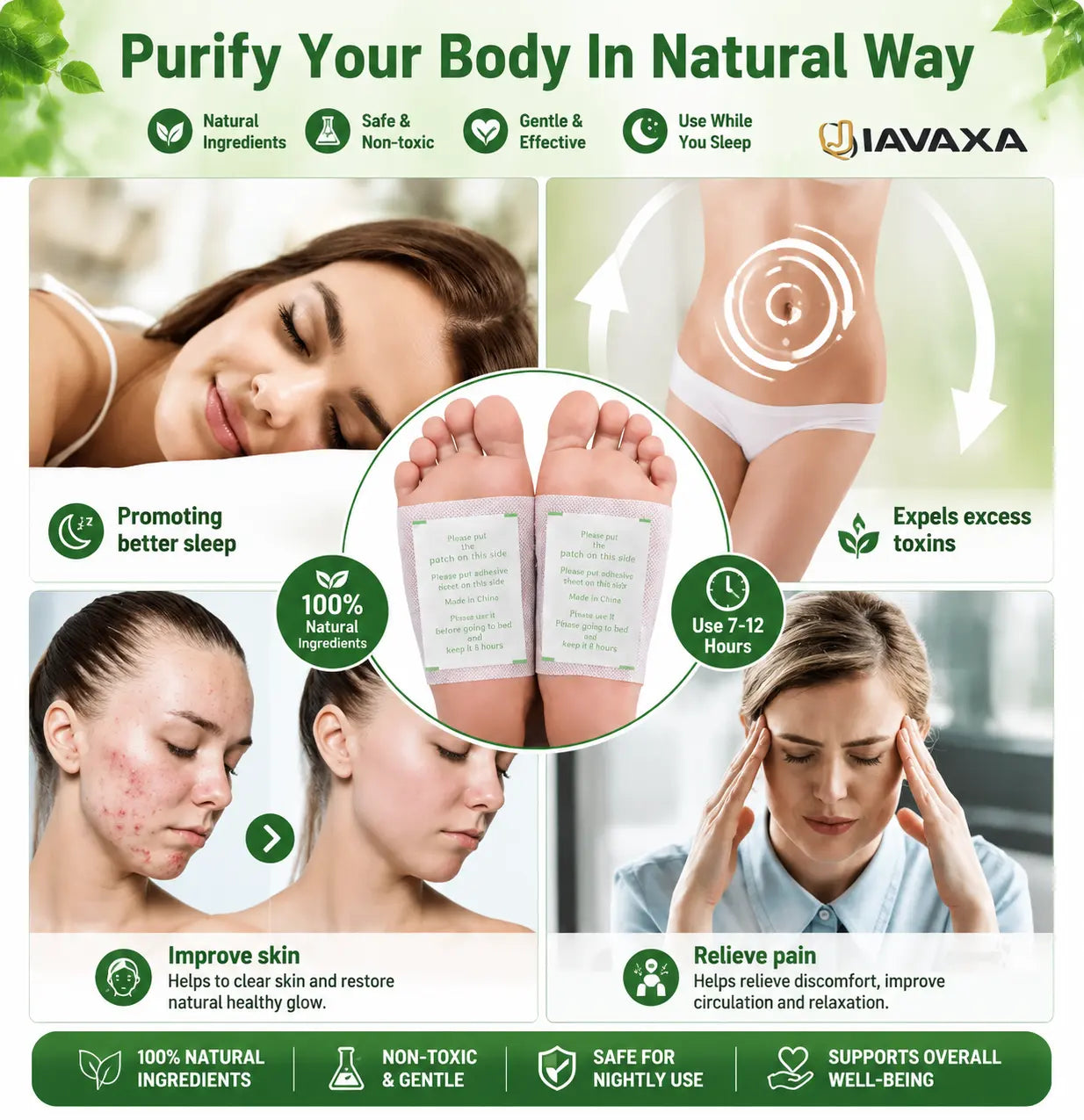 Brand New Upgrade🌿 FootPatch 10-Pack – Enhanced Herbal Detox, Weight Control, Sleep Support & Pain Relief