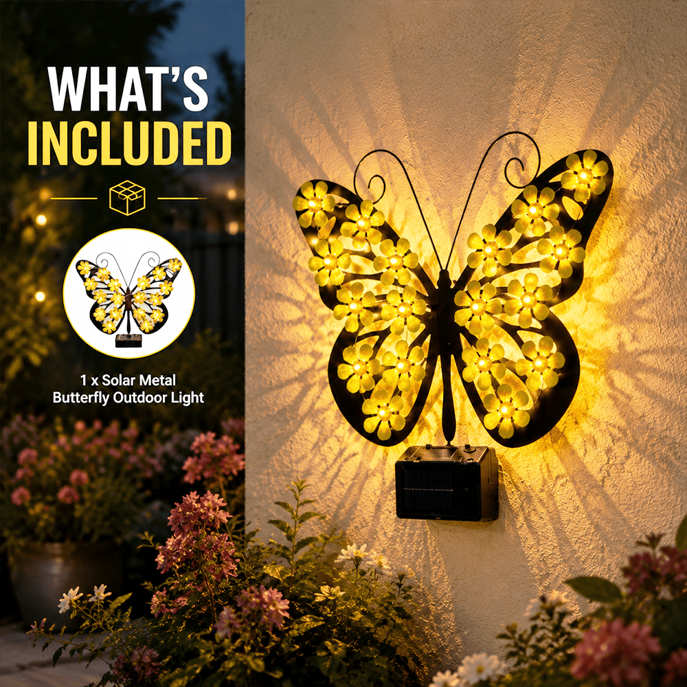 Beautiful Solar Metal Butterfly Garden Light