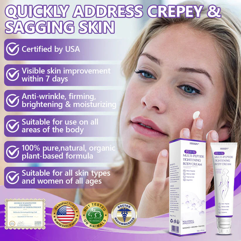 FDA-certified Peptide Massage Roller Cream — offers benefits including anti-aging, moisturizing, firming and lifting, skin repair, evening out skin tone, treating acne and fading spots, removing warts and moles, and alleviating symptoms of psoriasis.