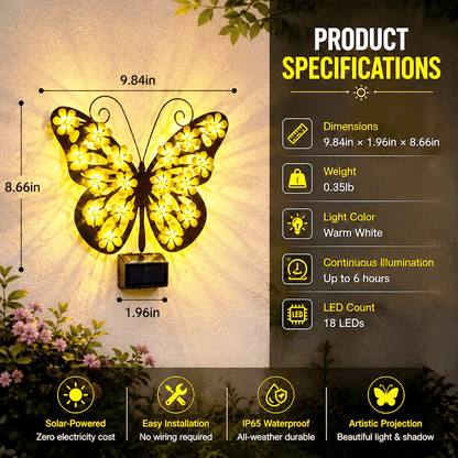 Beautiful Solar Metal Butterfly Garden Light