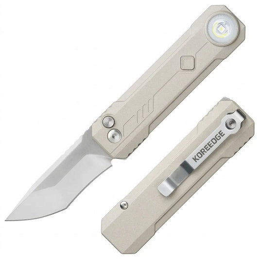 LK 2-in-1 EDC Gear, M390 Blade + USB-C Rechargeable Flashlight