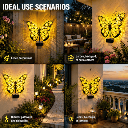 Beautiful Solar Metal Butterfly Garden Light