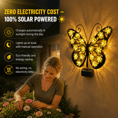Beautiful Solar Metal Butterfly Garden Light