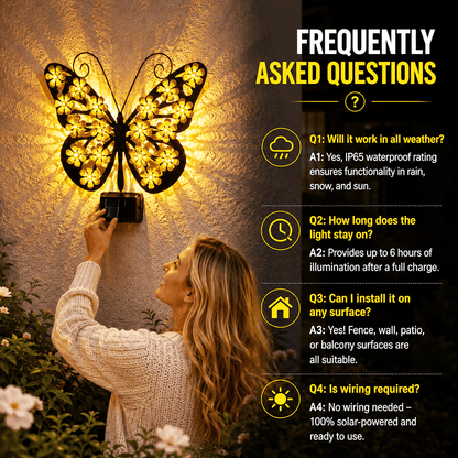 Beautiful Solar Metal Butterfly Garden Light