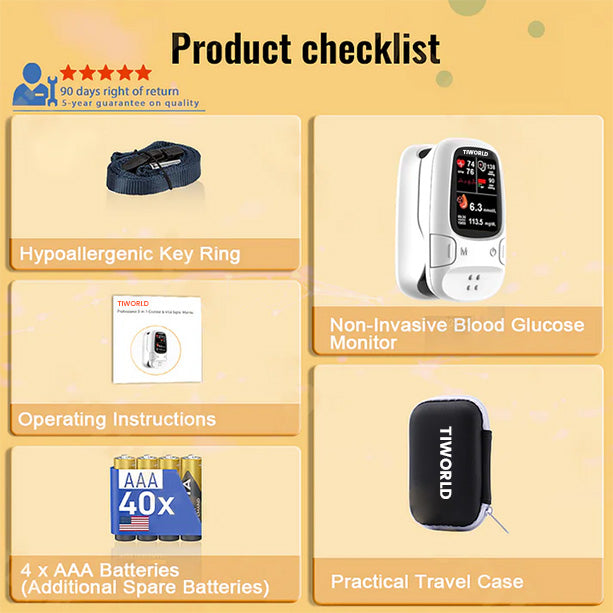 TiworldTM Bloodless Glucose Meter 🩸: High-Accuracy Non-Invasive Monitoring (99.9% Clinical Precision 🎯) ✅