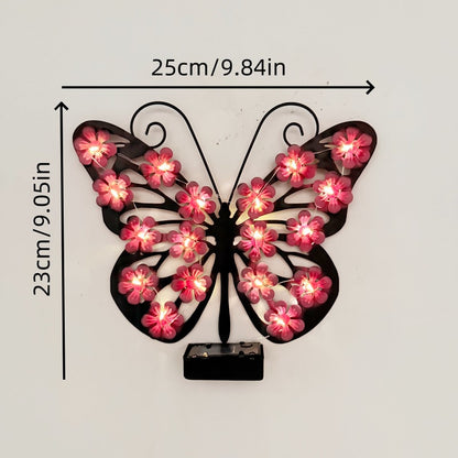 Beautiful Solar Metal Butterfly Garden Light
