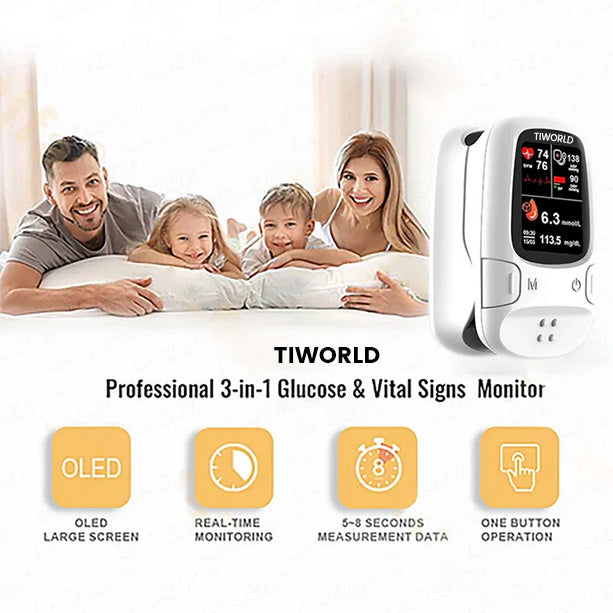 TiworldTM Bloodless Glucose Meter 🩸: High-Accuracy Non-Invasive Monitoring (99.9% Clinical Precision 🎯) ✅
