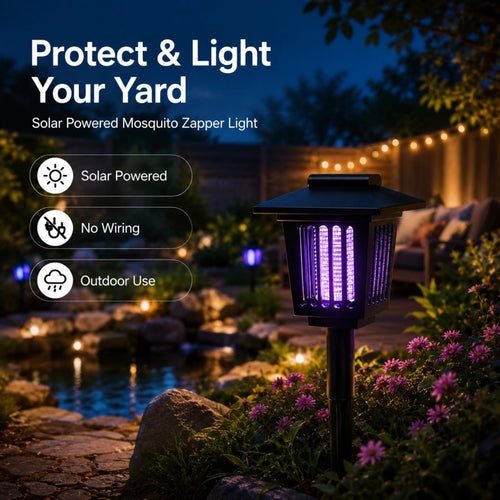 ☀️ Solar Mosquito Zapper | 2-in-1 Bug Killer & Yard Light 🦟